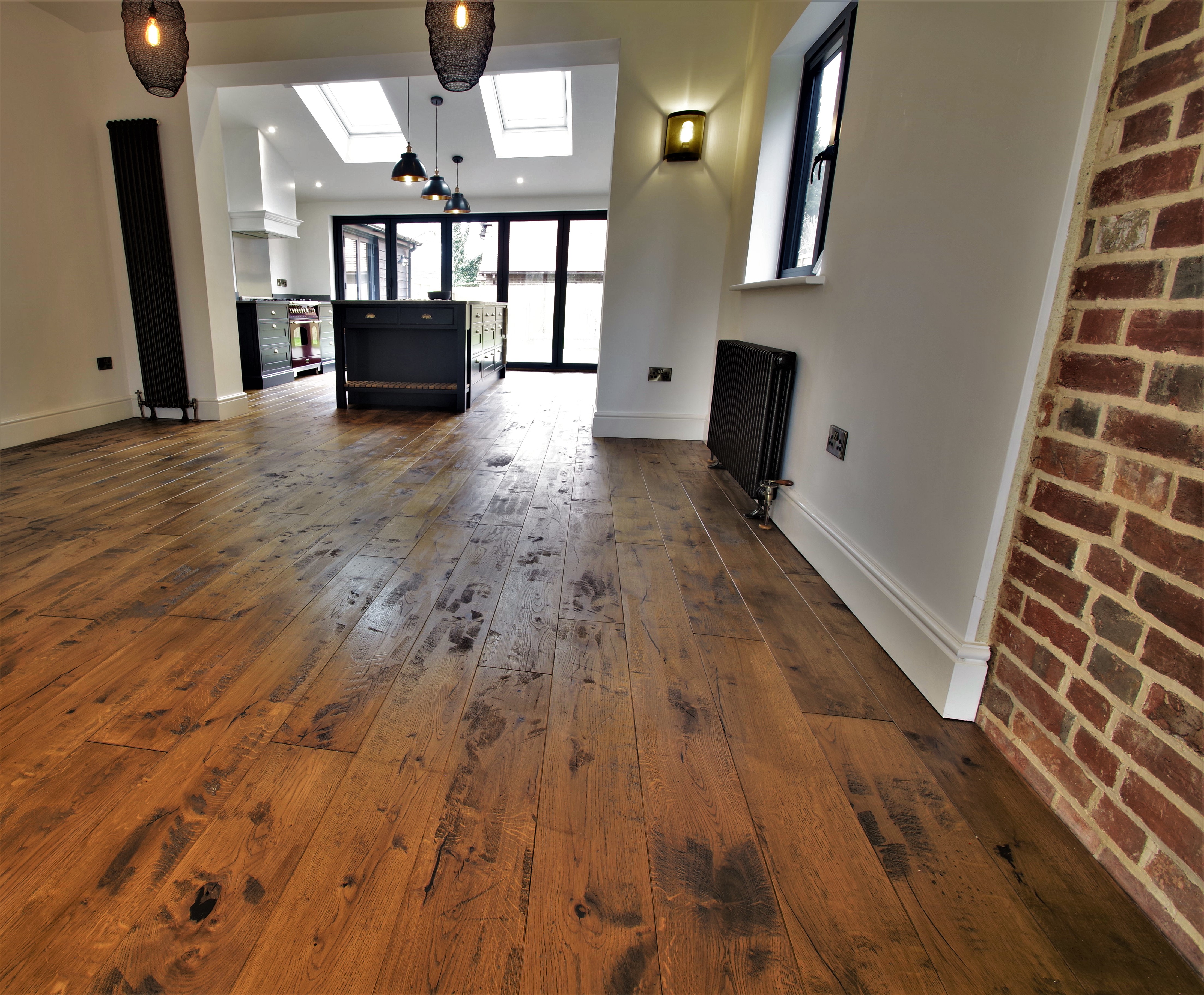 Solid oak flooring , distressed oak flooring